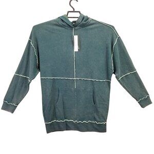 Womens Wild Fable Green Seamed Pullover French Terry Hoodie Sweatshirt Size S